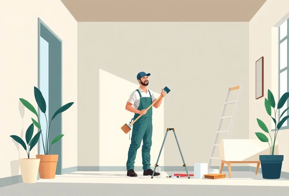 Intérieur rénové après travaux de peinture à Limoges